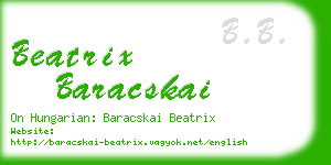 beatrix baracskai business card